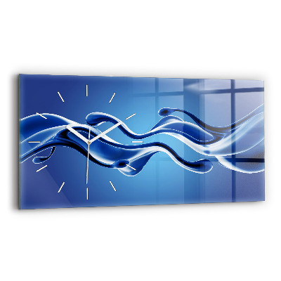 Glass wall clock rectangular Liquid abstraction