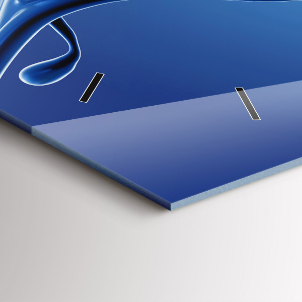 Glass wall clock rectangular Liquid abstraction