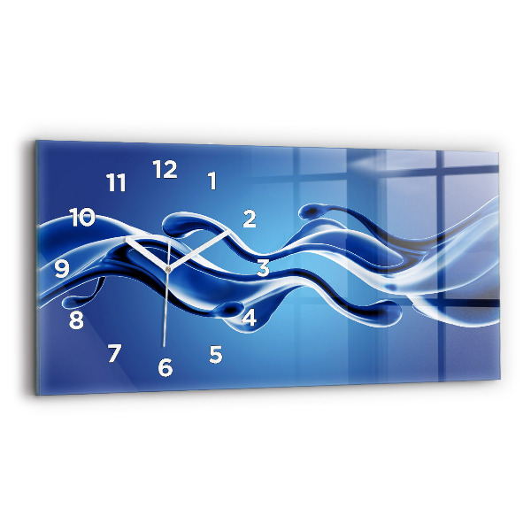 Glass wall clock rectangular Liquid abstraction