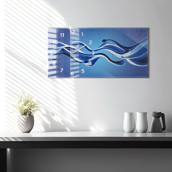 Glass wall clock rectangular Liquid abstraction