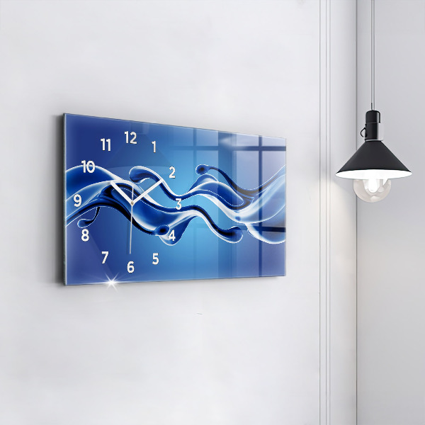 Glass wall clock rectangular Liquid abstraction