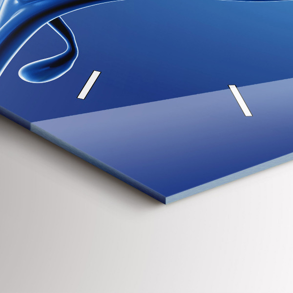 Glass wall clock rectangular Liquid abstraction