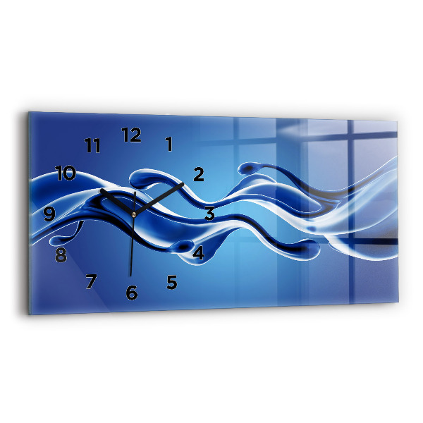 Glass wall clock rectangular Liquid abstraction
