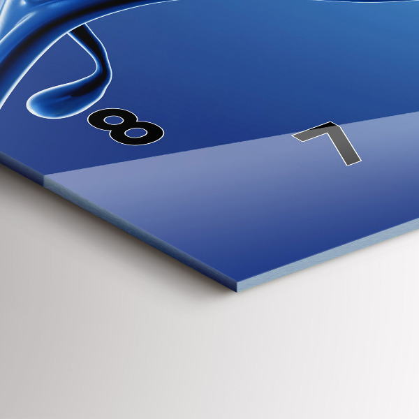 Glass wall clock rectangular Liquid abstraction