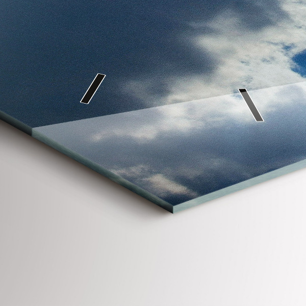 Glass wall clock rectangular The Polish flag against the sky