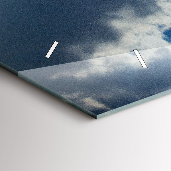 Glass wall clock rectangular The Polish flag against the sky