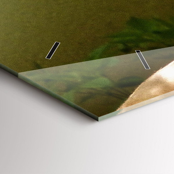 Glass wall clock rectangular Portrait of a Lion