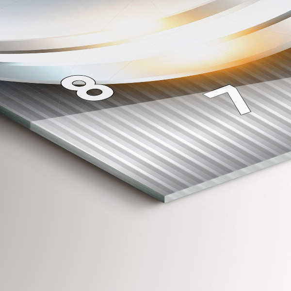 Glass wall clock rectangular Metal abstraction