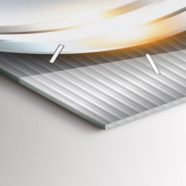 Glass wall clock rectangular Metal abstraction