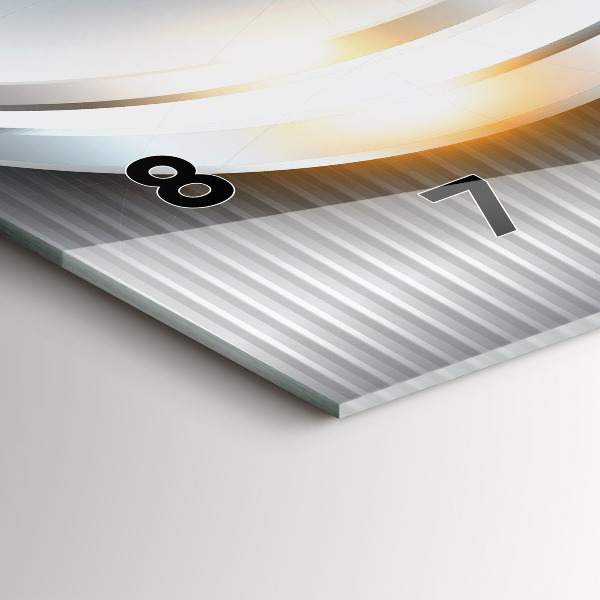 Glass wall clock rectangular Metal abstraction