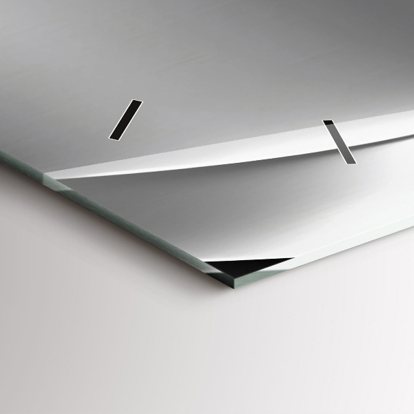 Glass wall clock rectangular Silver abstraction