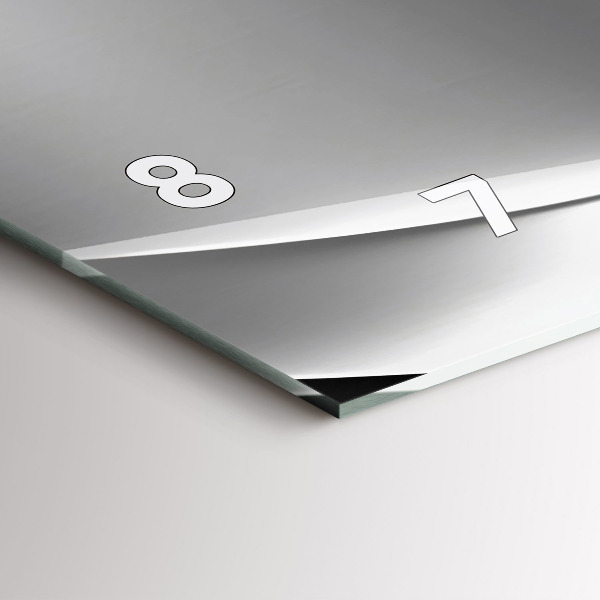 Glass wall clock rectangular Silver abstraction