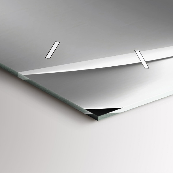 Glass wall clock rectangular Silver abstraction