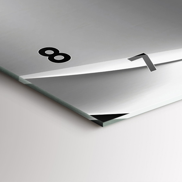 Glass wall clock rectangular Silver abstraction