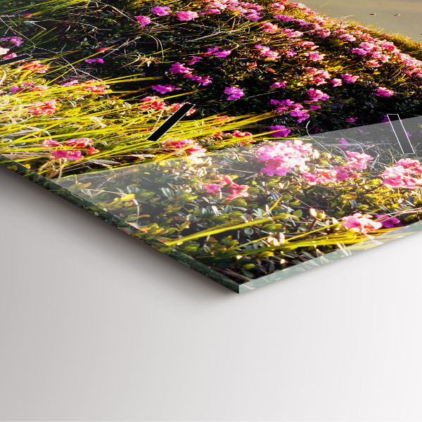 Square glass wall clock Mountain landscape