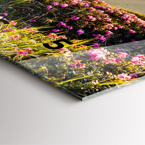 Square glass wall clock Mountain landscape