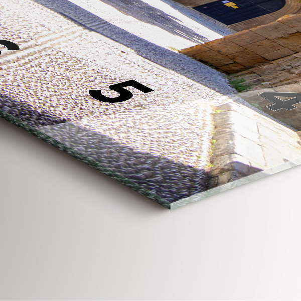 Square glass wall clock Picturesque street of Rhodes