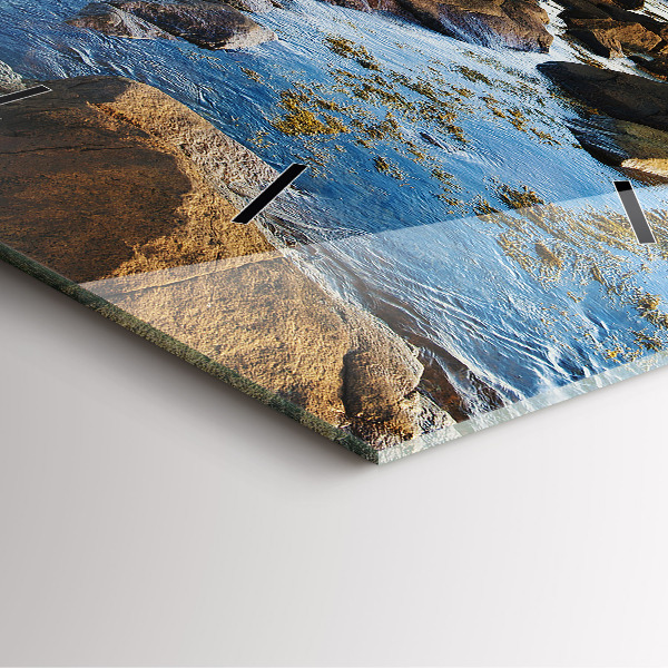 Square glass wall clock Annisquam Lighthouse