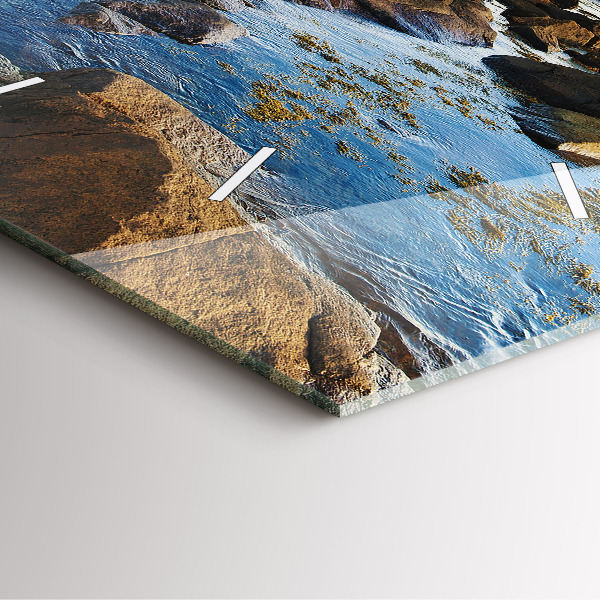 Square glass wall clock Annisquam Lighthouse