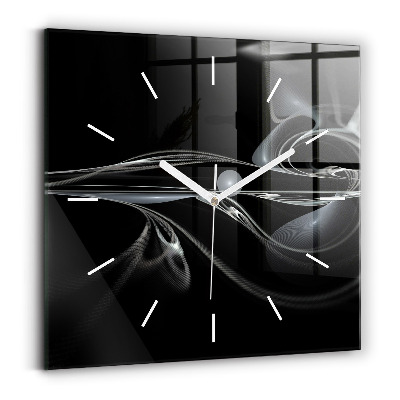 Square glass wall clock Abstract smoke
