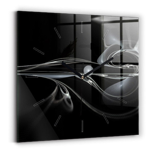 Square glass wall clock Abstract smoke