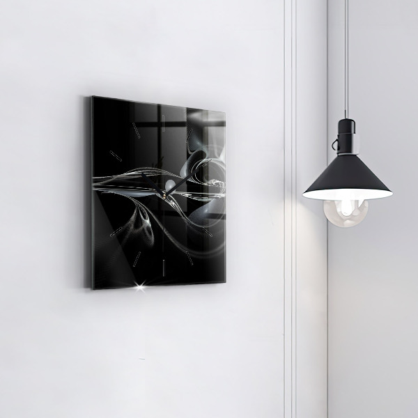 Square glass wall clock Abstract smoke