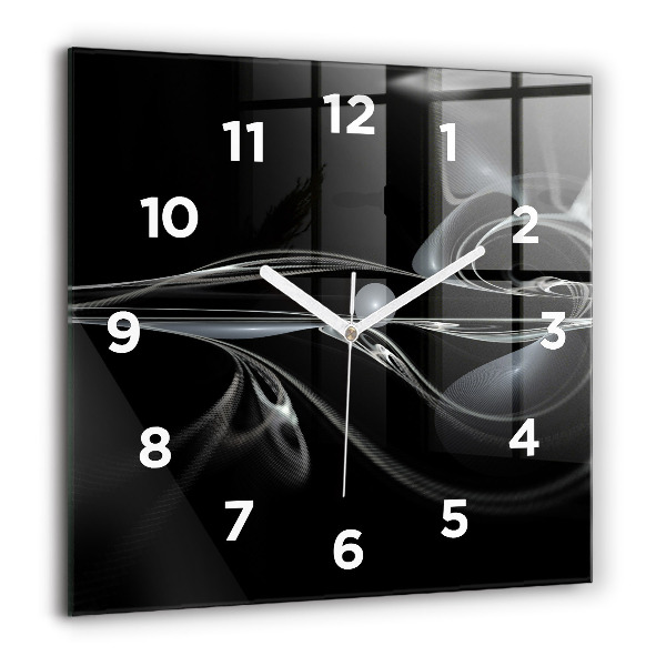 Square glass wall clock Abstract smoke