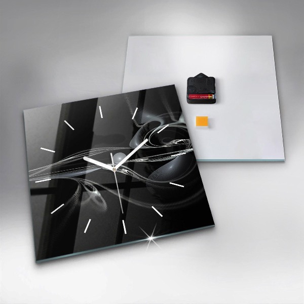 Square glass wall clock Abstract smoke