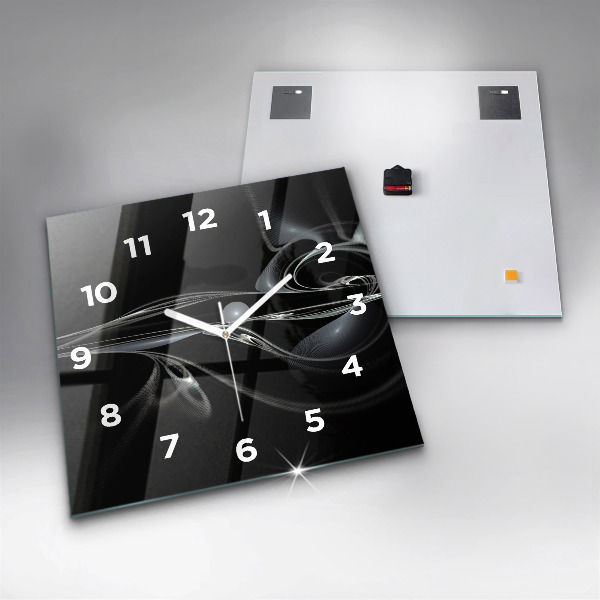 Square glass wall clock Abstract smoke