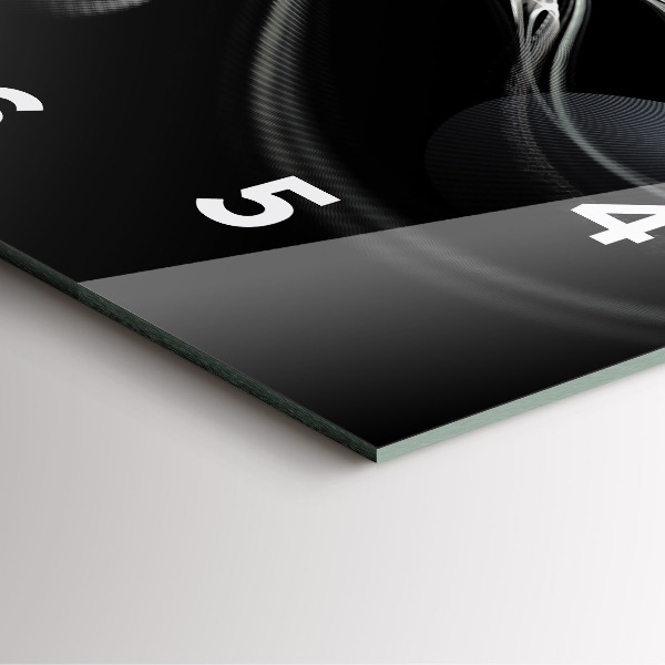 Square glass wall clock Abstract smoke