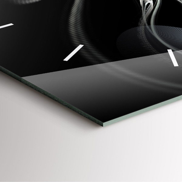 Square glass wall clock Abstract smoke