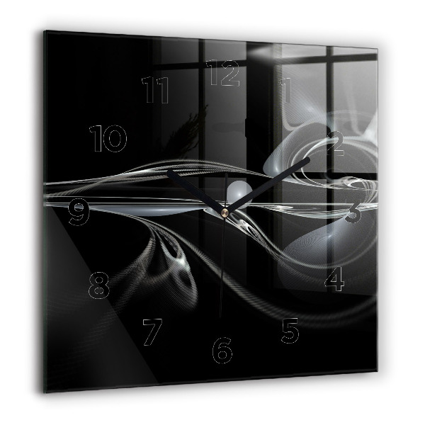 Square glass wall clock Abstract smoke