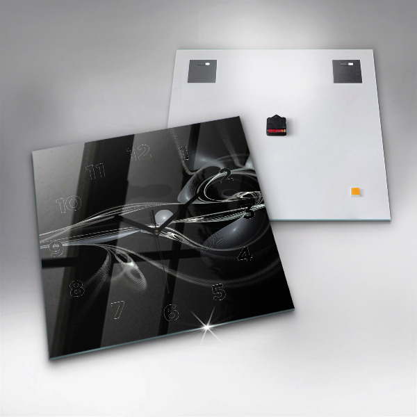 Square glass wall clock Abstract smoke