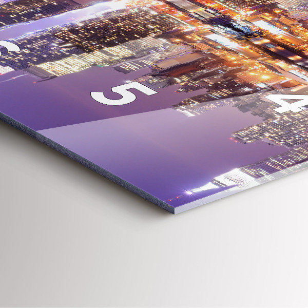 Square glass wall clock New York City at Night