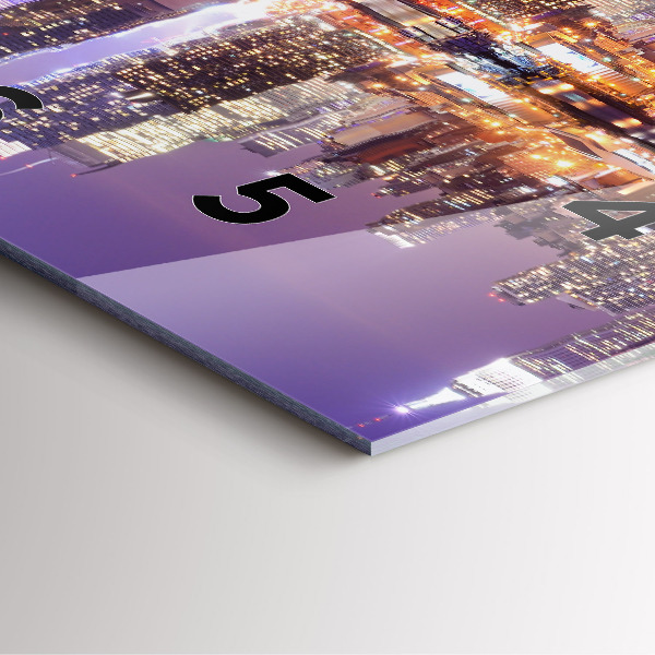 Square glass wall clock New York City at Night