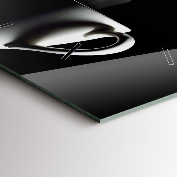 Square glass wall clock A cup of coffee