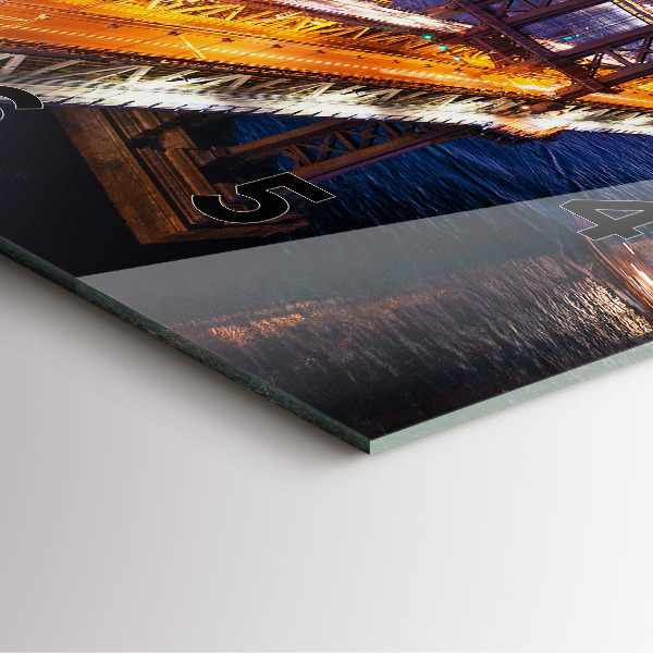 Square glass wall clock New York and the sunset