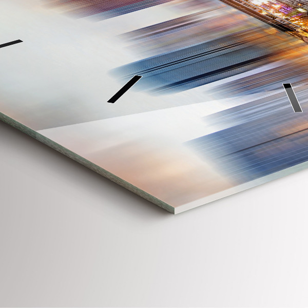 Square glass wall clock Panorama with the Eiffel Tower