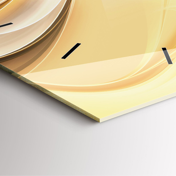 Square glass wall clock Abstraction waves