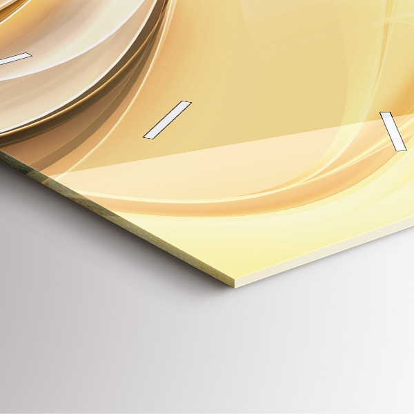 Square glass wall clock Abstraction waves