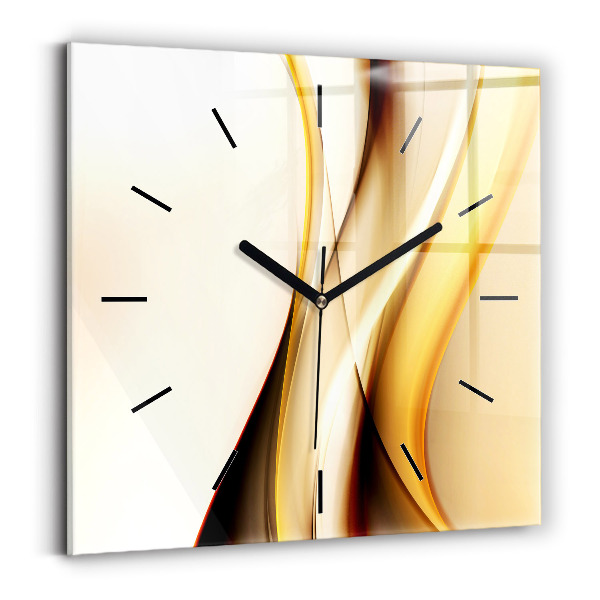 Square glass wall clock Abstract wave