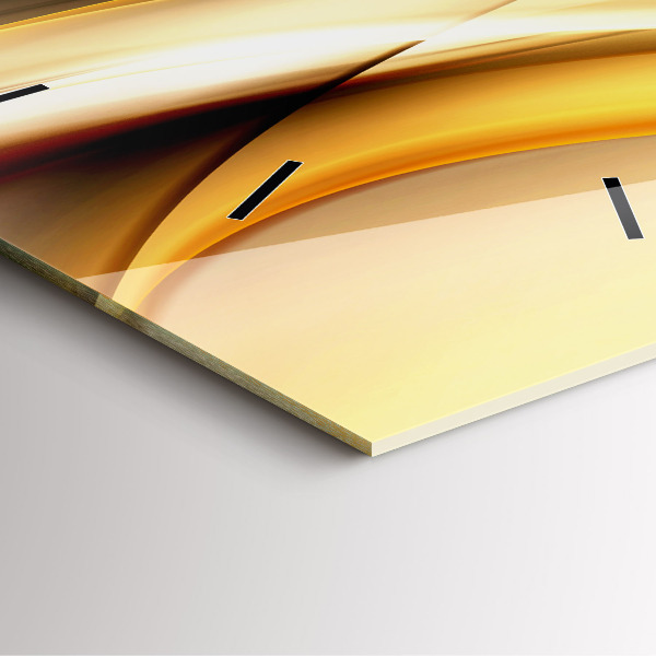 Square glass wall clock Abstract wave