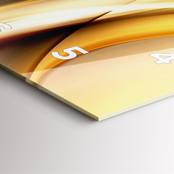 Square glass wall clock Abstract wave