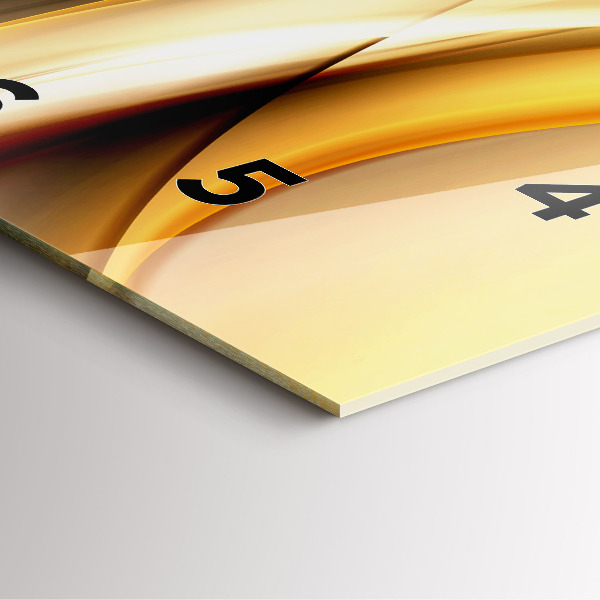 Square glass wall clock Abstract wave