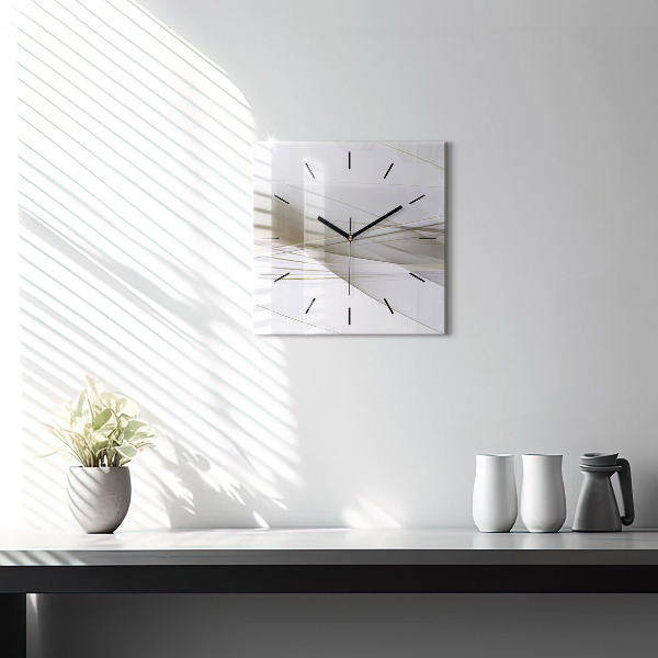 Square glass wall clock Bright abstraction