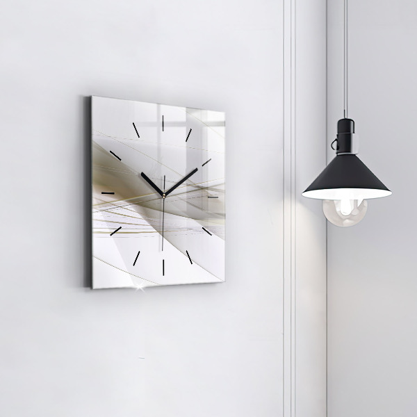 Square glass wall clock Bright abstraction