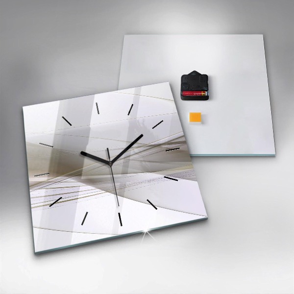 Square glass wall clock Bright abstraction
