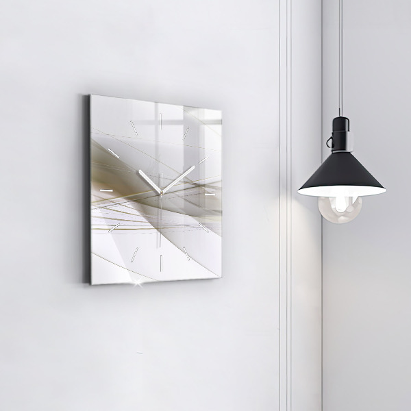 Square glass wall clock Bright abstraction
