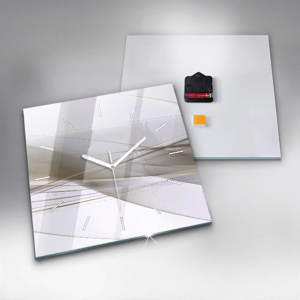 Square glass wall clock Bright abstraction