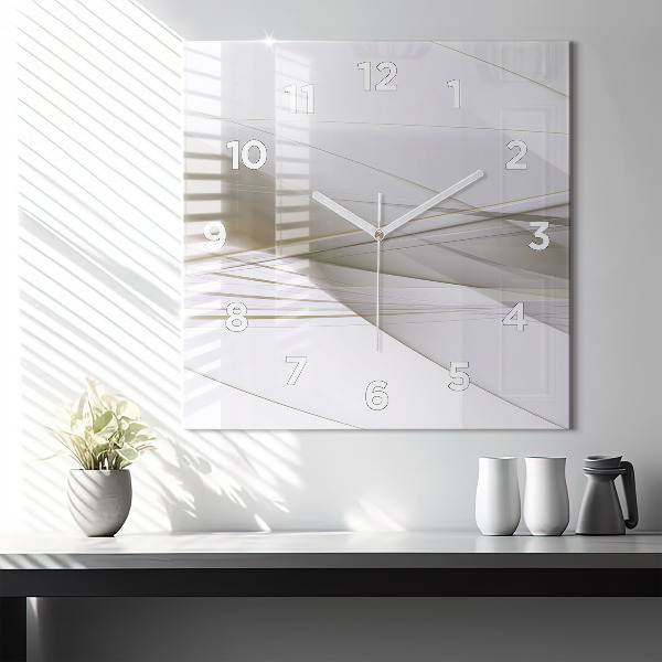 Square glass wall clock Bright abstraction